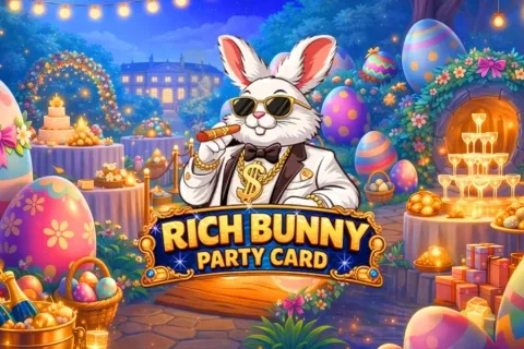 Rich Bunny Party Card scratch card